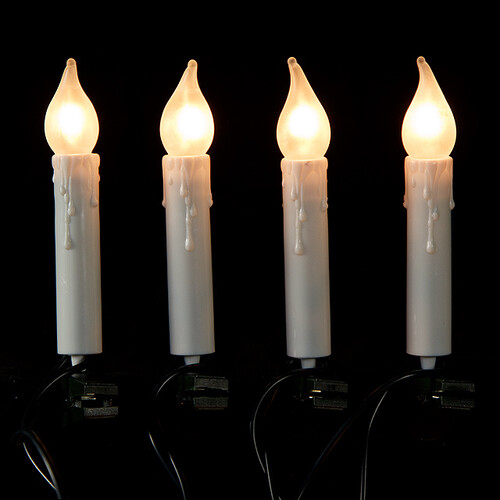 Гирлянда Оплавленные Свечи 30 матовых ламп на клипсах 12 м, черный ПВХ, IP20 Kaemingk