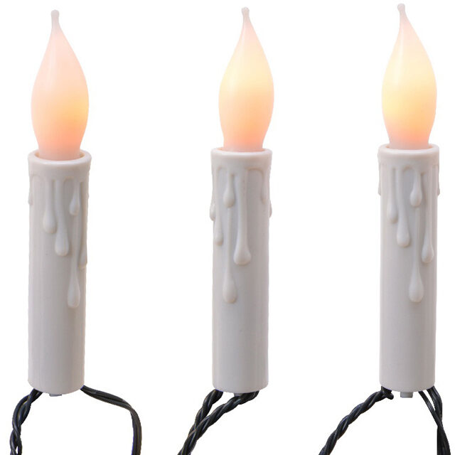 Гирлянда Свечи Serenity, 15 ламп на клипсах 5.6 м, зеленый ПВХ, IP20 Kaemingk