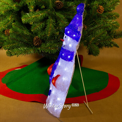 Светящаяся фигура Снеговик в синей шапке 57 см, 40 LED ламп, IP44 Kaemingk