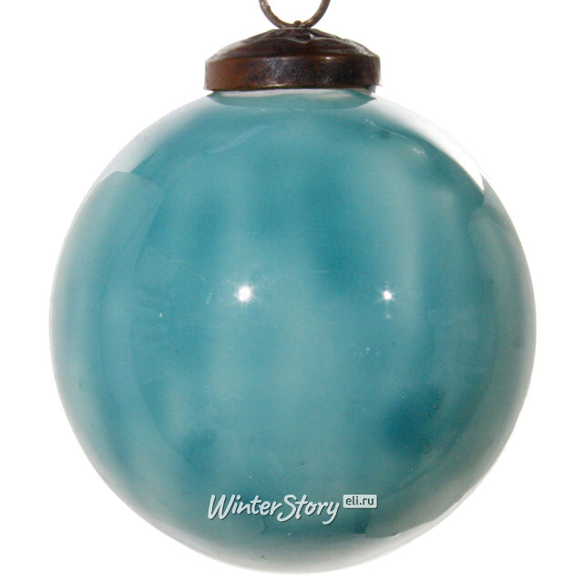 Набор винтажных шаров Бирюзовая Лагуна 8 см, 6 шт, стекло ShiShi