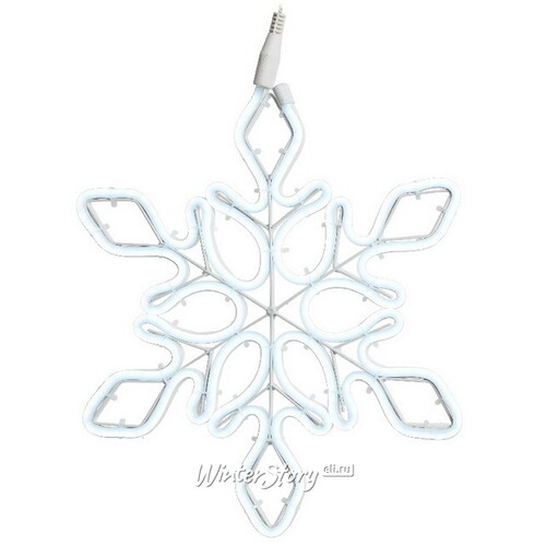 Светодиодная снежинка Аль Аустралис 69 см, 576 холодных белых LED ламп, гибкий неон, IP44 Kaemingk