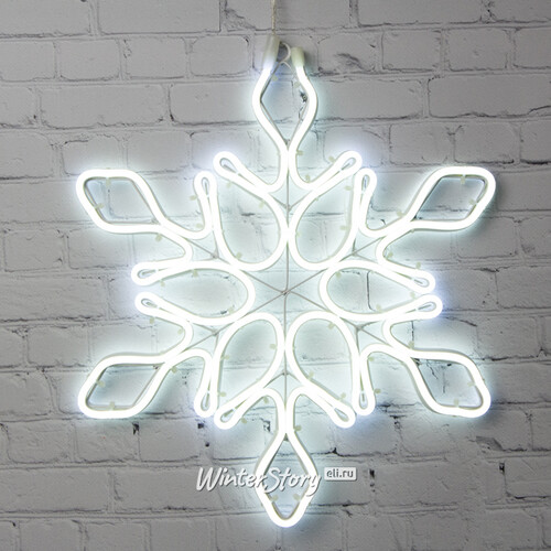 Светодиодная снежинка Аль Аустралис 34 см, 288 холодных белых LED ламп, гибкий неон, IP44 Kaemingk