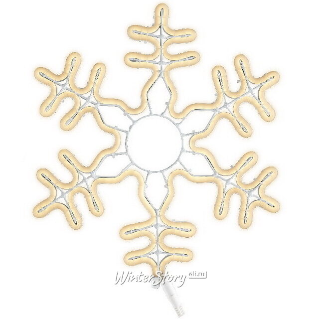 Светодиодная снежинка Астерио 35 см, 336 теплых белых LED ламп, гибкий неон, IP44 Kaemingk (Кейминг)