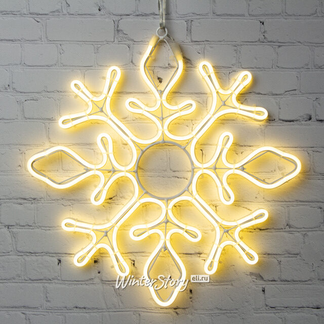 Светодиодная снежинка Поларис 56 см, 480 теплых белых LED ламп, гибкий неон, IP44 Kaemingk (Кейминг)