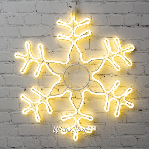Светодиодная снежинка Астерио 35 см, 336 теплых белых LED ламп, гибкий неон, IP44 Kaemingk