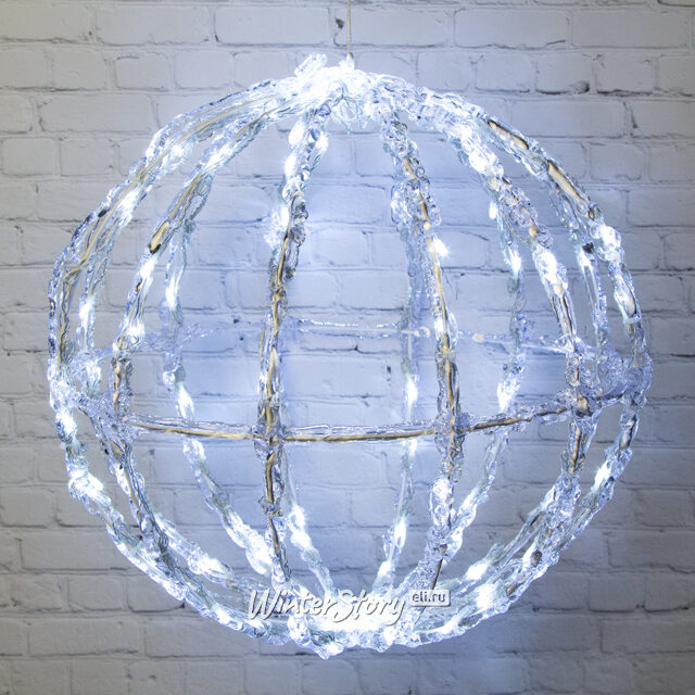 Светодиодный шар Арктика с мерцанием, 39 см, 120 холодных белых LED ламп, IP44 Kaemingk