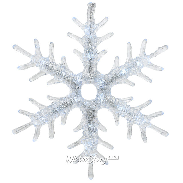 Светящаяся снежинка Кристалл 30 см, 18 холодных белых LED ламп, IP44 Kaemingk (Кейминг)