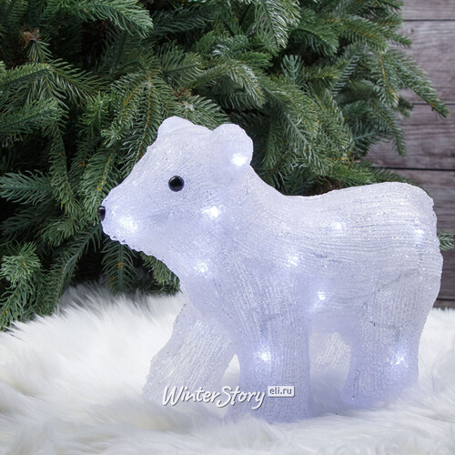 Светящаяся фигура Медведь Йорген 29 см, 20 холодных белых LED ламп, на батарейках, IP44 Kaemingk