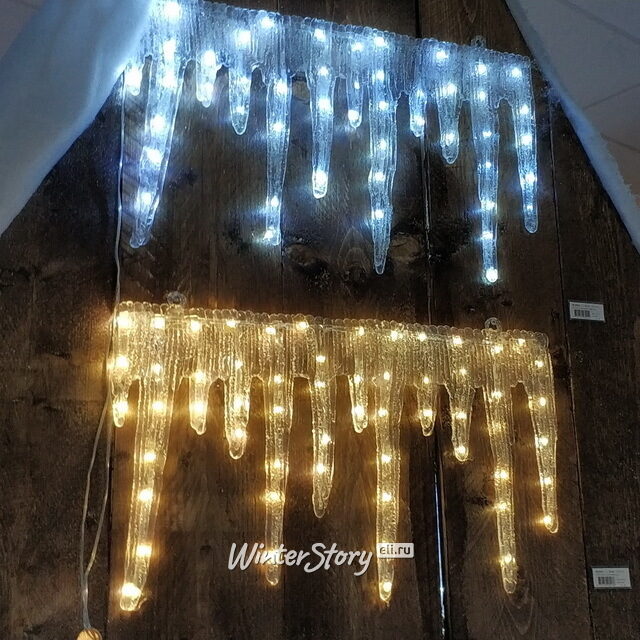 Светящееся панно Арктические Сосульки 58*37 см, 58 теплых белых LED ламп, IP44 Kaemingk