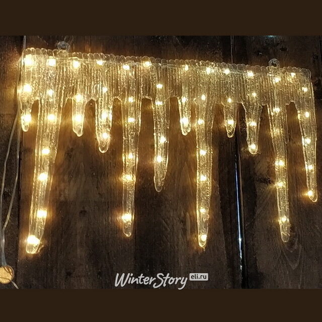 Светящееся панно Арктические Сосульки 58*37 см, 58 теплых белых LED ламп, IP44 Kaemingk