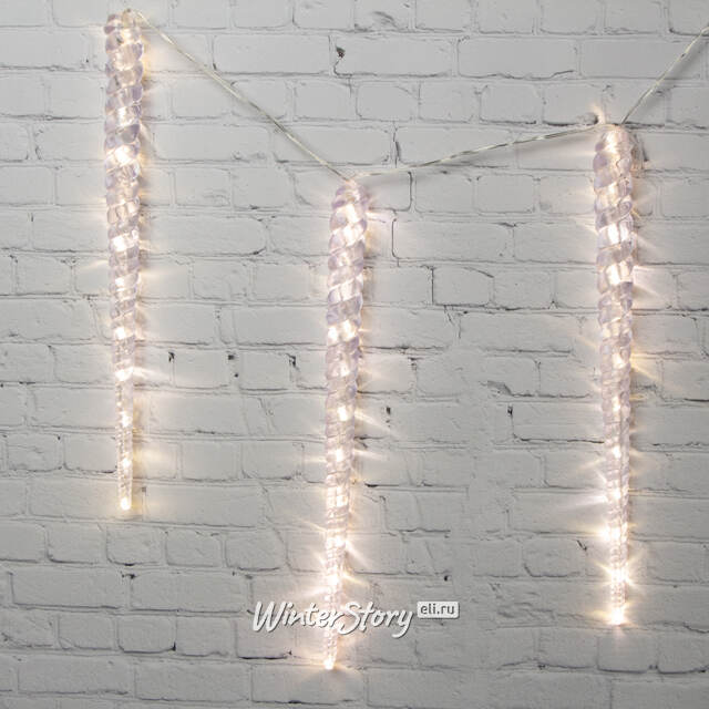 Светодиодные Сосульки Арктика 3*40 см, теплое белое свечение, IP44 Kaemingk