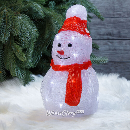 Светящаяся фигура Снеговик Ноэль - Snowy Friends 25 см, 20 LED ламп, на батарейках, IP20 Kaemingk