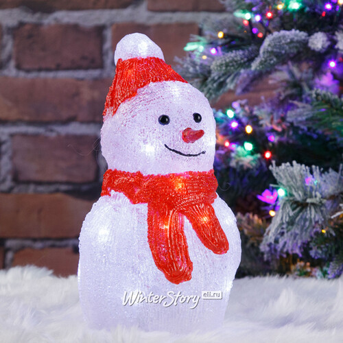 Светящаяся фигура Снеговик Генрих - Snowy Friends 25 см, 20 LED ламп, на батарейках, IP20 Kaemingk