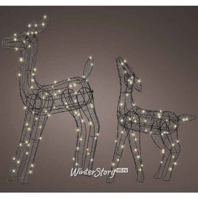 Набор светящихся оленей Gold Coast - Deers, 2 шт, 59-78 см, 120 теплых белых Big&Bright LED ламп, IP44 Kaemingk