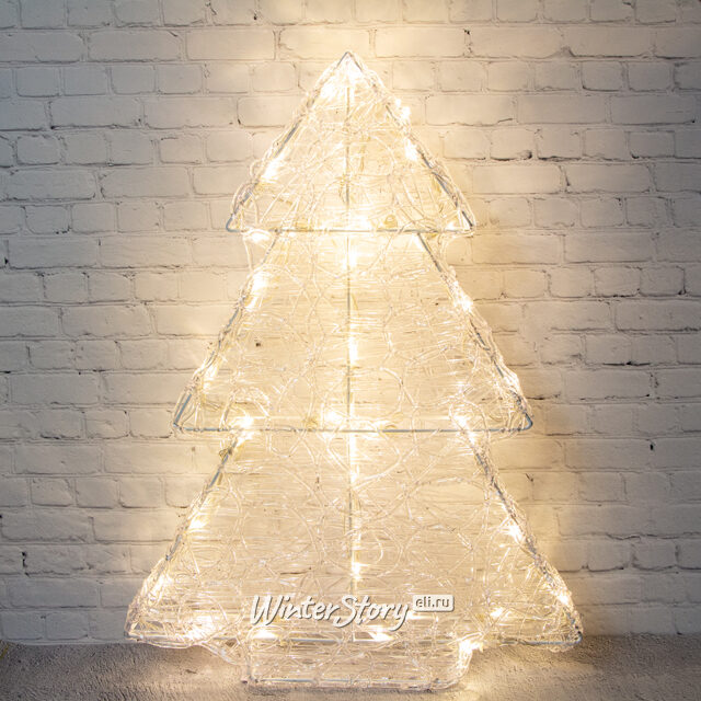 Светящаяся фигура Елка White Pearl 90 см, 90 теплых белых LED ламп, IP44 Kaemingk