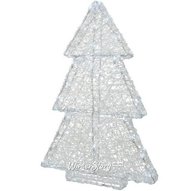 Светящаяся фигура Елка White Pearl 90 см, 90 холодных белых LED ламп с мерцанием, IP44 Kaemingk