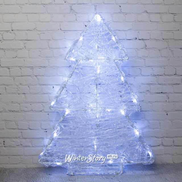 Светящаяся фигура Елка White Pearl 90 см, 90 холодных белых LED ламп с мерцанием, IP44 Kaemingk