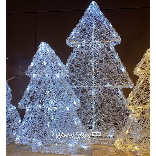 Светящаяся фигура Елка White Pearl 90 см, 90 холодных белых LED ламп с мерцанием, IP44 Kaemingk