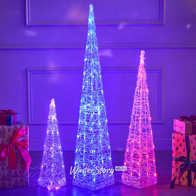 Светящаяся фигура Елка Cone Light 60 см, 30 разноцветных RGB LED ламп, IP44 Kaemingk (Кейминг)