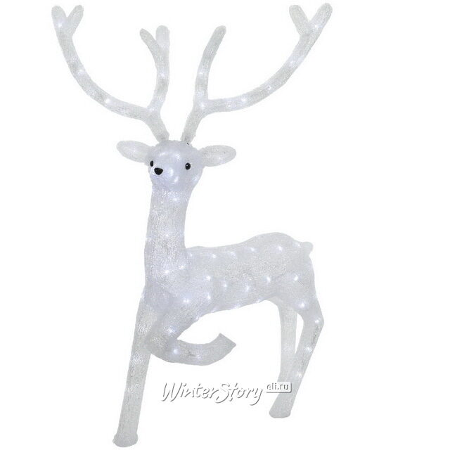 Светодиодный олень Леонард в северном танце 103 см, 100 теплых/холодных белых LED ламп, IP44 Kaemingk
