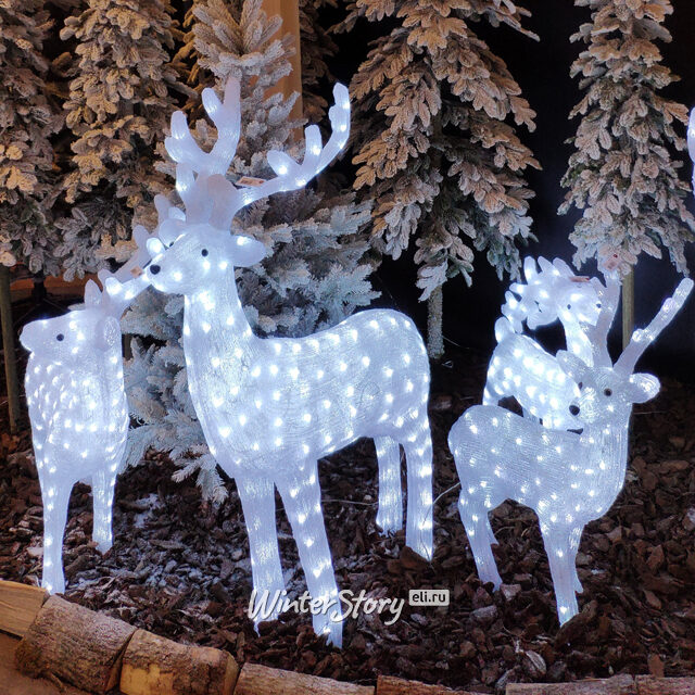 Светодиодный олень Ронни 130 см, 200 LED ламп с мерцанием, IP44, уцененный Kaemingk