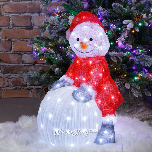 Светодиодная фигура Снеговик Антеро - Лапландские сказки 60 см, 90 LED ламп, IP44 Kaemingk