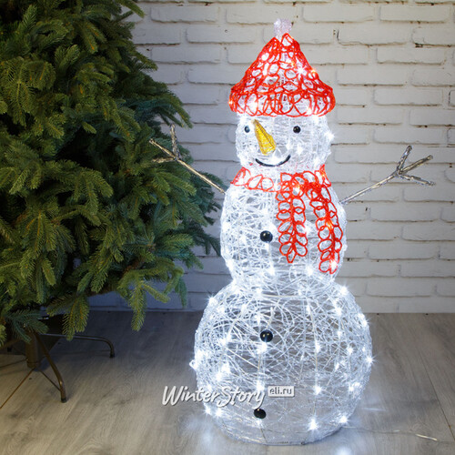 Светящаяся фигура Снеговик Юханнес 90 см, 120 LED ламп, IP44 Kaemingk
