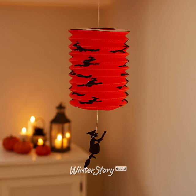 Подвесное украшение Хэллоуин - Бумажный Фонарик с ведьмой 25*15 см Koopman