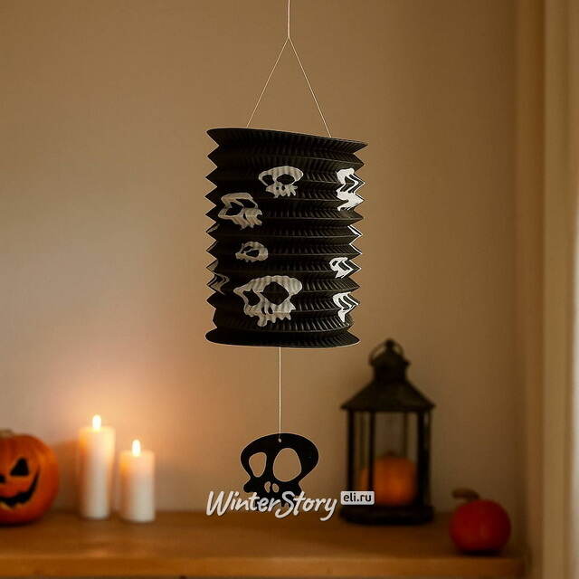 Подвесное украшение Хэллоуин - Бумажный Фонарик с черепом 25*15 см Koopman