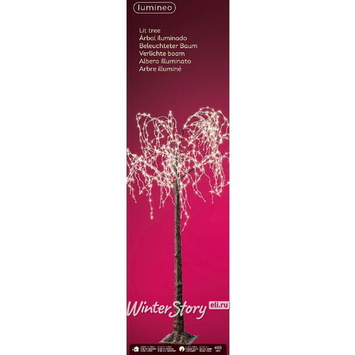 Светодиодное дерево Snowy Willow 180 см, 400 теплых белых микро LED ламп, IP44 Kaemingk