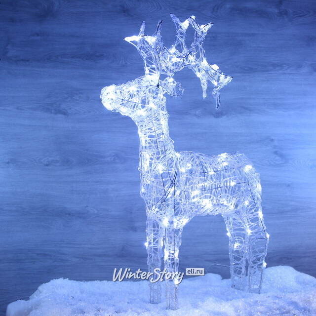 Светящийся Ажурный Олень 90 см, 80 LED ламп с мерцанием, IP44 Kaemingk