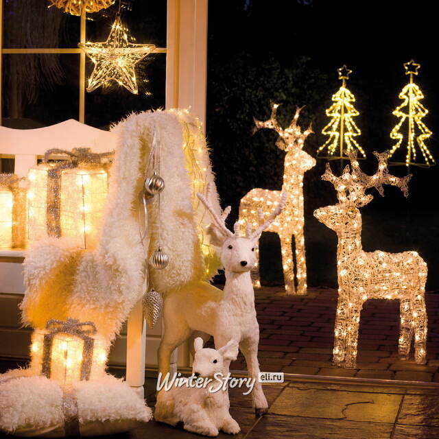 Олень светящийся Ажурный 90 см, 80 теплых белых LED ламп, IP44 Kaemingk