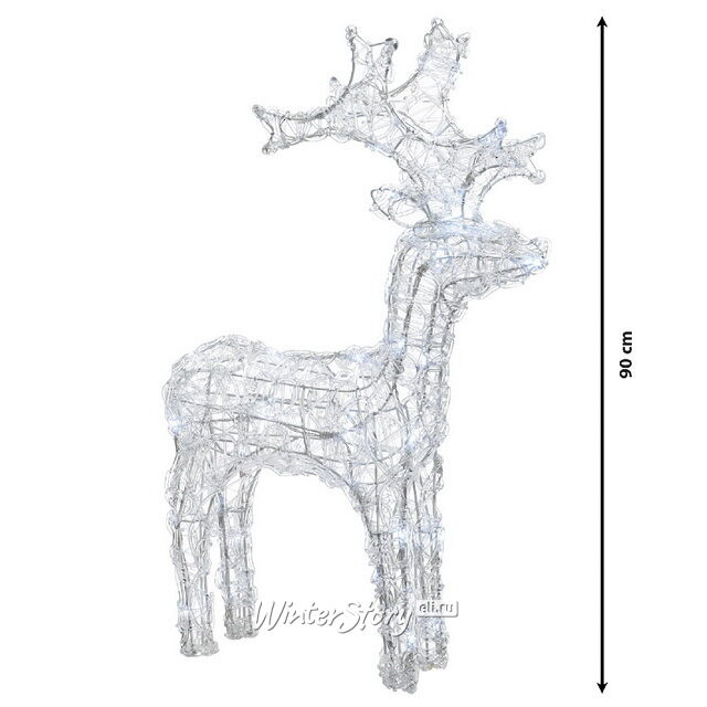 Светящийся Ажурный Олень 90 см, 80 LED ламп с мерцанием, IP44 Kaemingk