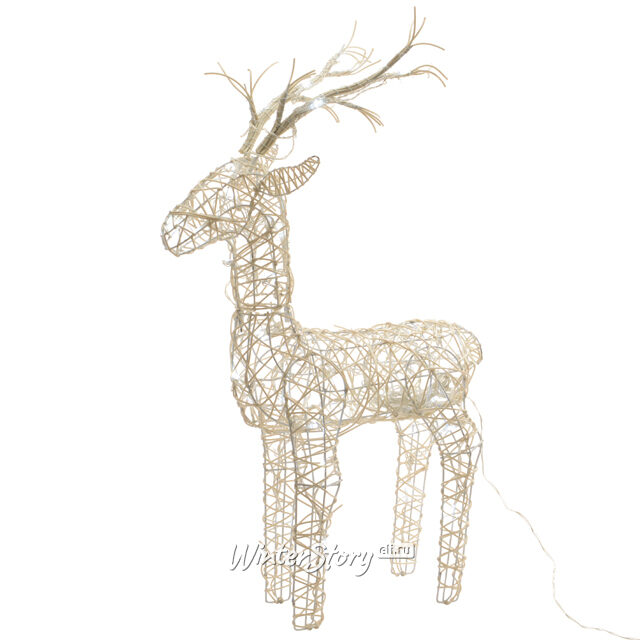 Светящийся олень Джаспер 104 см, 72 холодные белые LED лампы, IP44 Kaemingk