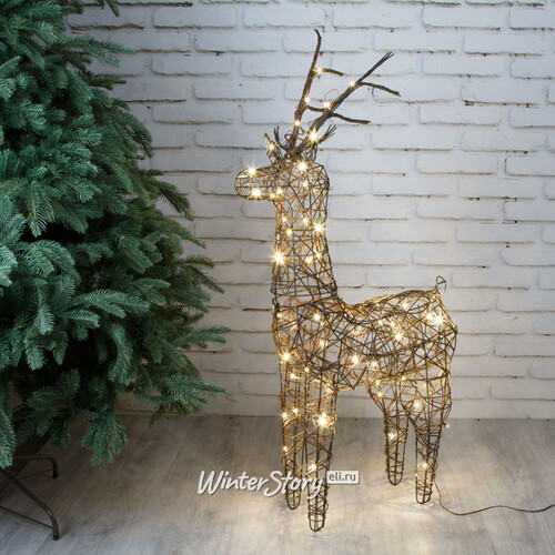 Светящийся олень Rottweil Deer 104 см, 72 теплые белые LED лампы, IP44 Kaemingk