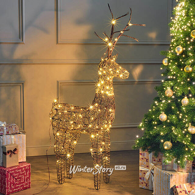 Светящийся олень Rottweil Deer 135 см, 96 теплых белых LED ламп, IP44 Kaemingk