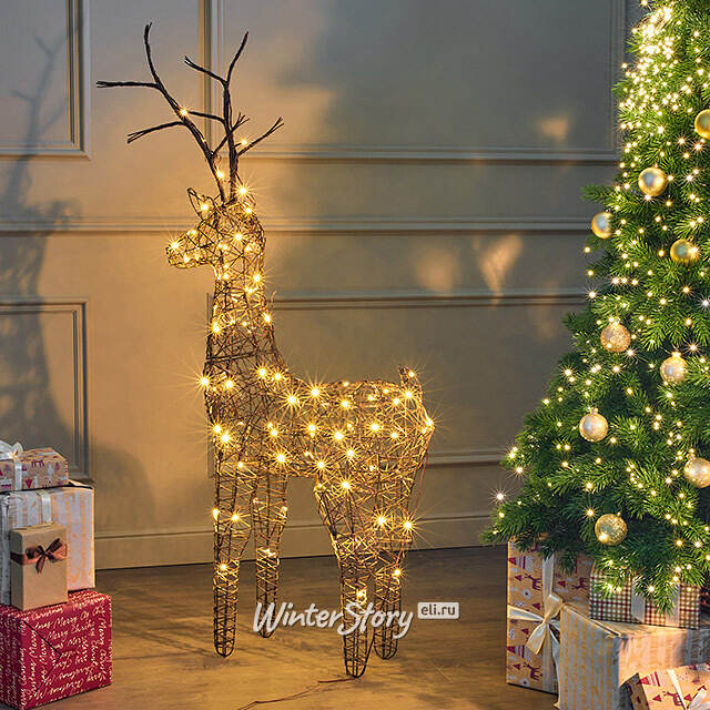 Светящийся олень Rottweil Deer 135 см, 96 теплых белых LED ламп, IP44 Kaemingk