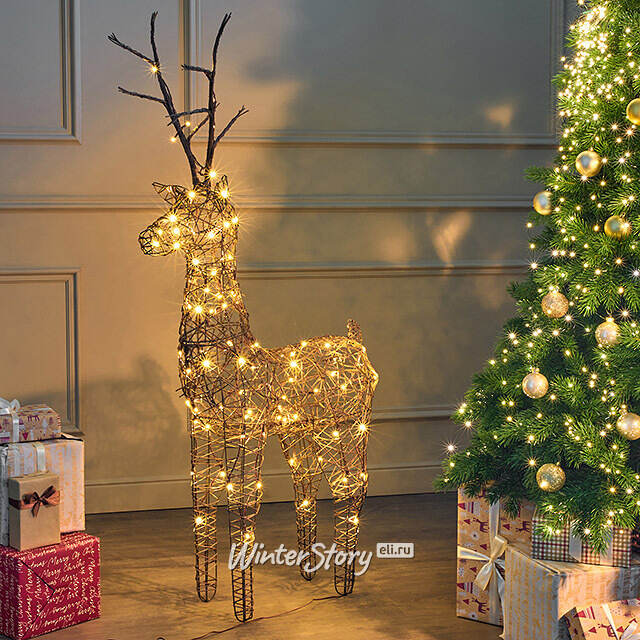 Светящийся олень Rottweil Deer 135 см, 96 теплых белых LED ламп, IP44 Kaemingk