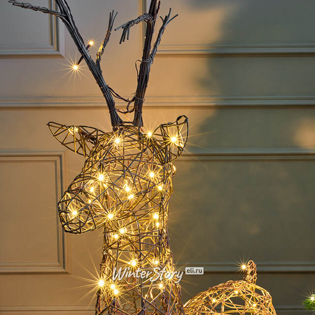 Светящийся олень Rottweil Deer 135 см, 96 теплых белых LED ламп, IP44 Kaemingk
