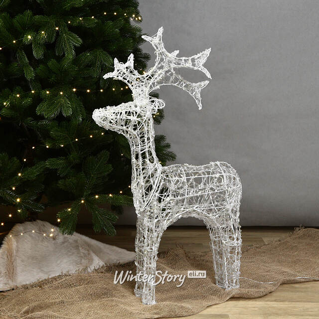 Олень светящийся Ажурный 90 см, 80 холодных белых LED ламп, IP44 Kaemingk