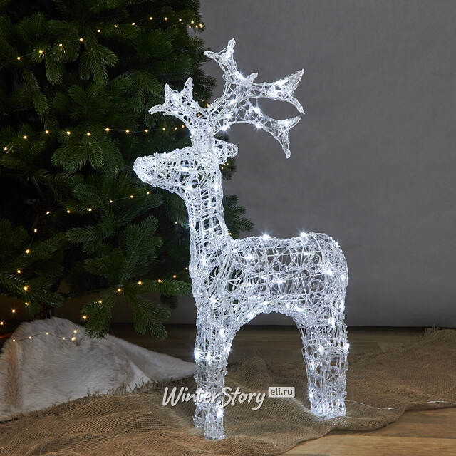 Олень светящийся Ажурный 90 см, 80 холодных белых LED ламп, IP44 Kaemingk