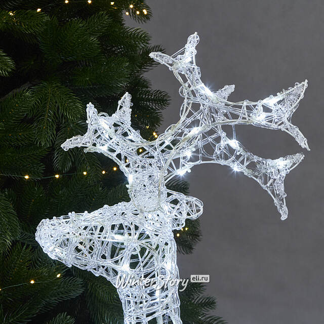 Олень светящийся Ажурный 90 см, 80 холодных белых LED ламп, IP44 Kaemingk