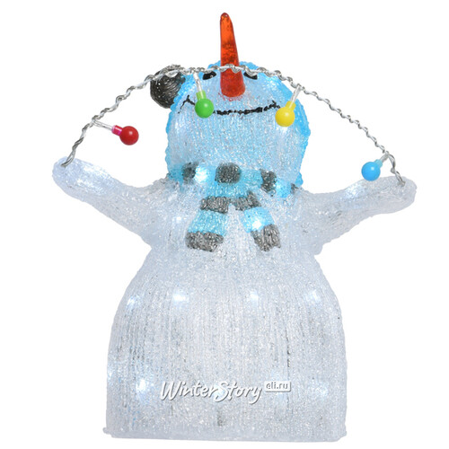Светящаяся фигура Снеговик с гирляндой 33 см, 40 LED ламп, IP44 Kaemingk