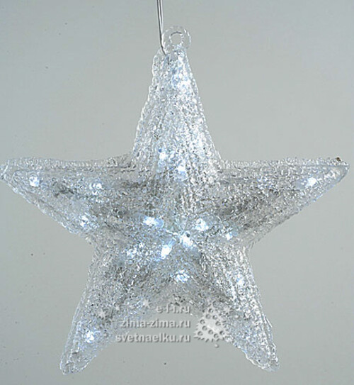 Звезда светящаяся, акрил, 30 см, уличная, 30 холодных белых LED ламп, IP44 Kaemingk