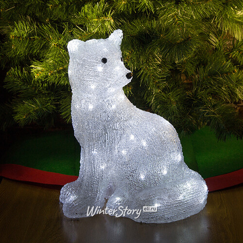 Волк светящийся 43 см, уличный, акрил, 64 холодных белых лампы Kaemingk