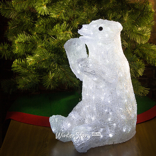 Медведь светящийся сидящий, 53 см, уличный, акрил, 200 холодных белых LED ламп Kaemingk
