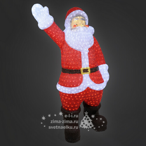 Санта светящийся, 124 см, уличный, акрил, 700 холодных белых LED ламп Kaemingk