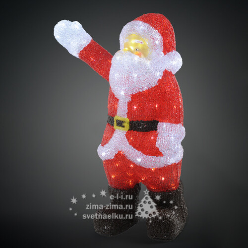 Санта светящийся, 60 см, уличный, акрил, 150 холодных белых LED ламп Kaemingk