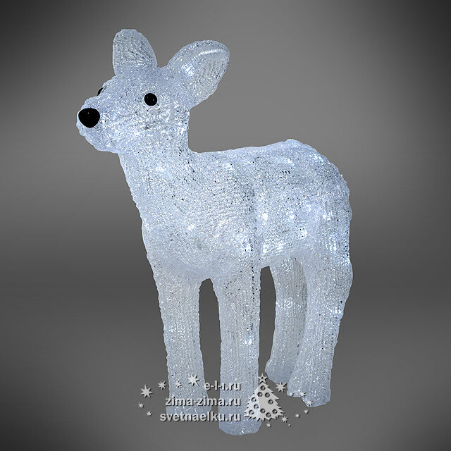 Олень светящийся, 43см, уличный, акрил, 48 холодных белых лампы Kaemingk
