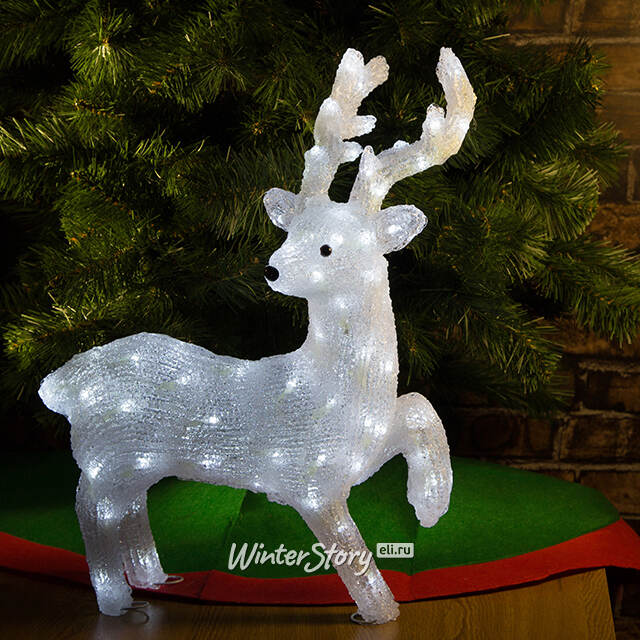 Олень светящийся, 56 см, уличный, акрил, 90 холодных белых LED ламп Kaemingk